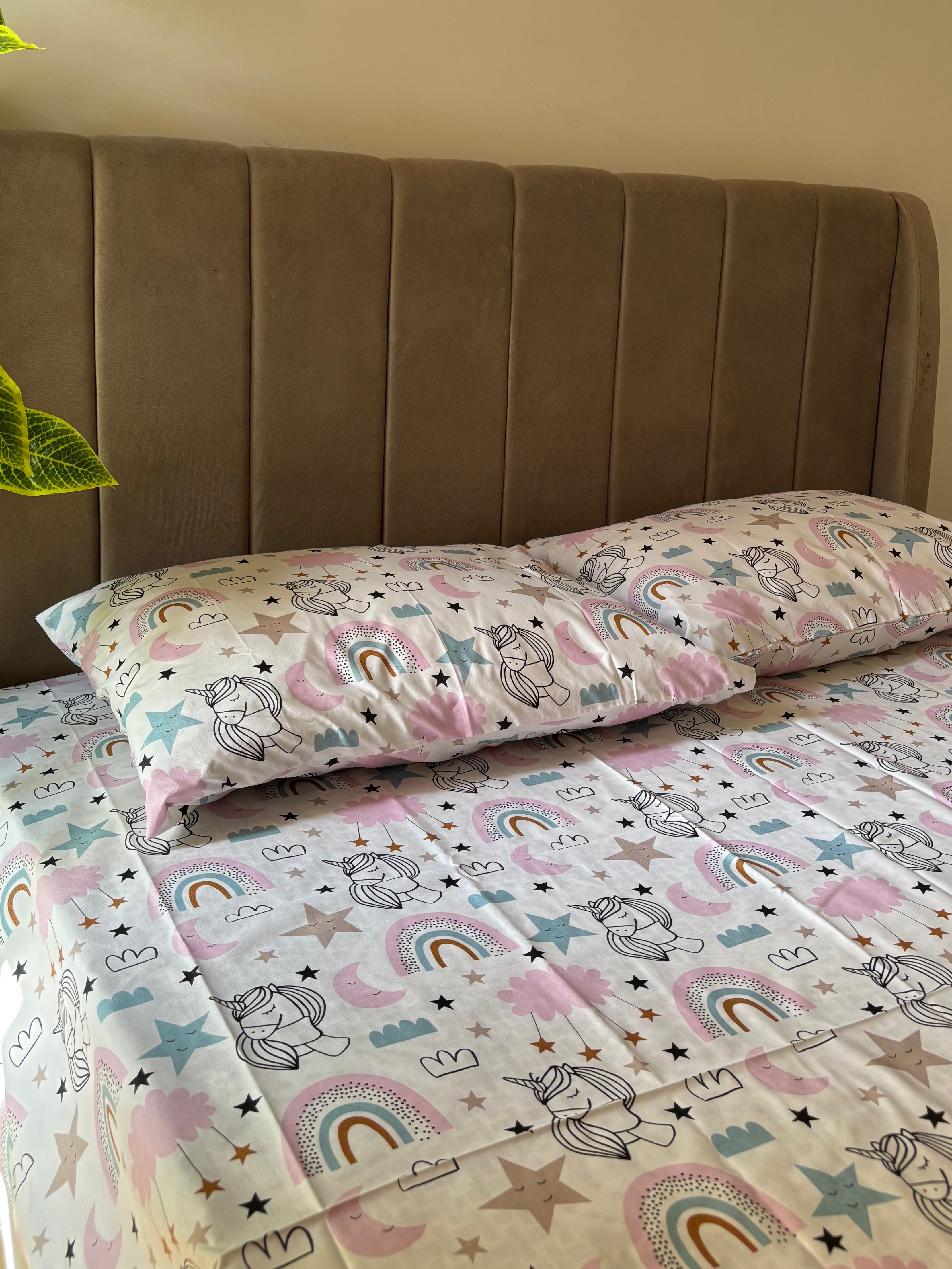 the pink unicorn sheet set